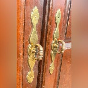 2 Brass Moroccan Door Pulls W/Plates and Original Screws Included